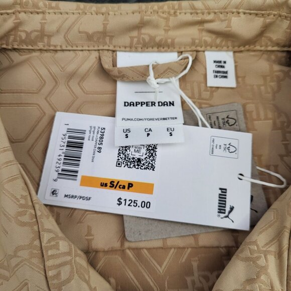 Puma x Dapper Dan Ginger Root Button Up Shirt Mens Sz Small 539805 NWT MSRP $125 - Picture 8 of 8